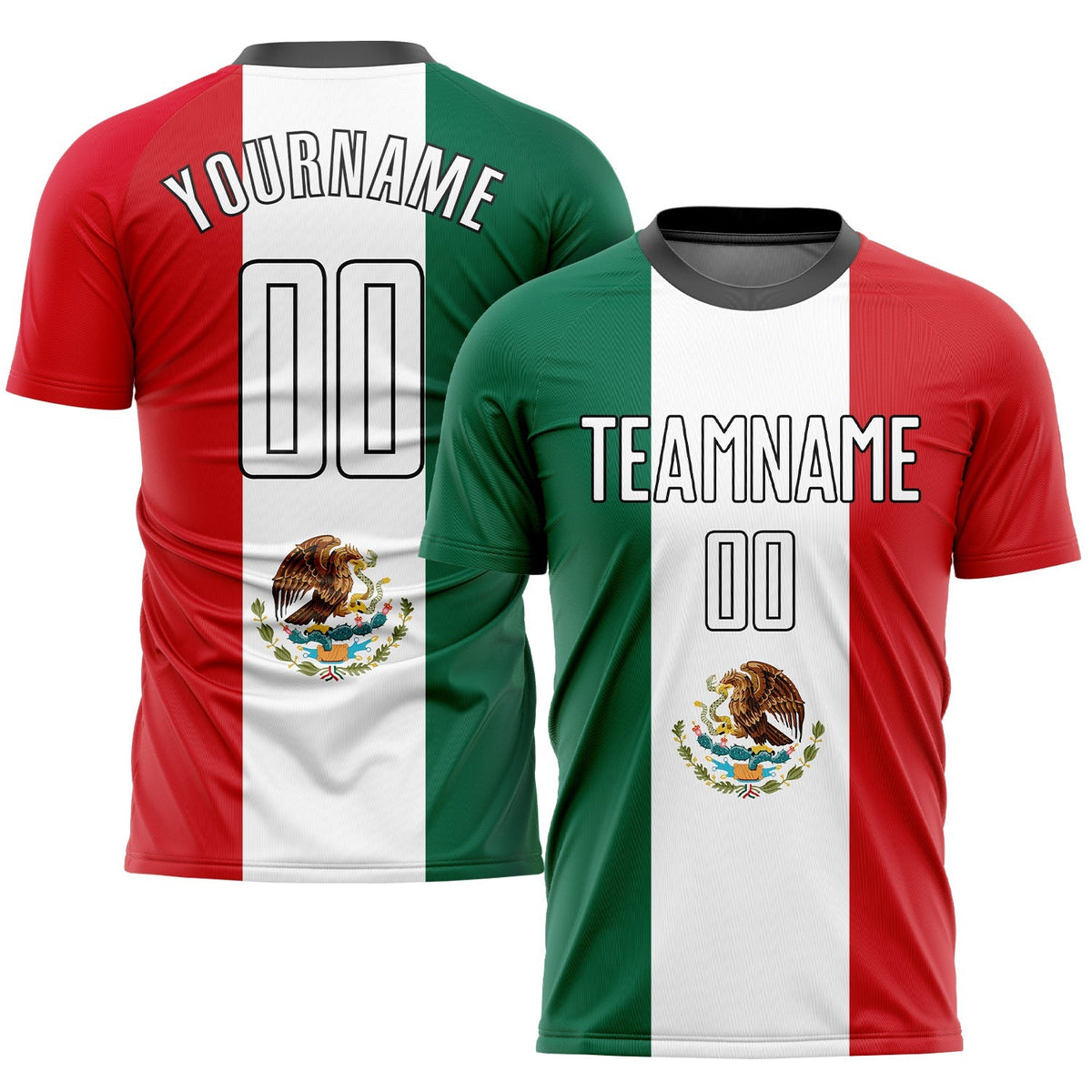 Custom Soccer Jersey - Kelly Green White Red-Black product image 1