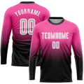 Custom Soccer Jersey - Pink White-Black Sublimation Long product image 1