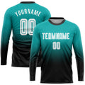 Custom Soccer Jersey - Aqua White-Black Sublimation Long product image 1