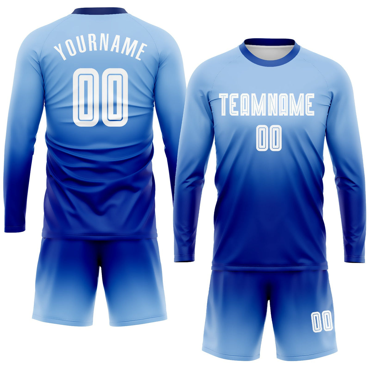 Custom Soccer Jersey - Light Blue White-Royal Sublimation product image 2