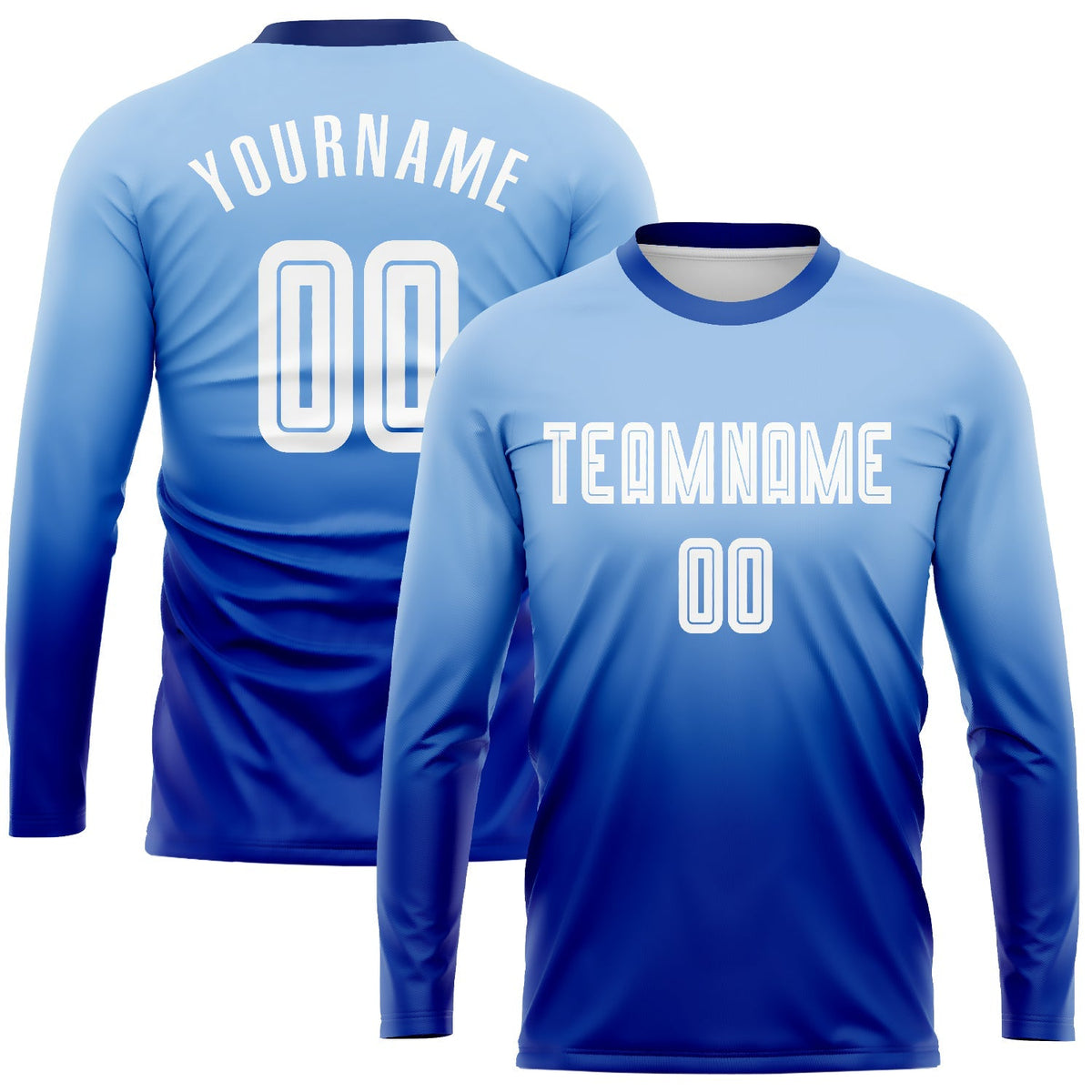 Custom Soccer Jersey - Light Blue White-Royal Sublimation product image 1