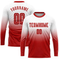 Custom Soccer Jersey - White Red Sublimation Long Sleeve product image 1