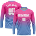 Custom Soccer Jersey - Pink White-Light Blue Sublimation product image 1