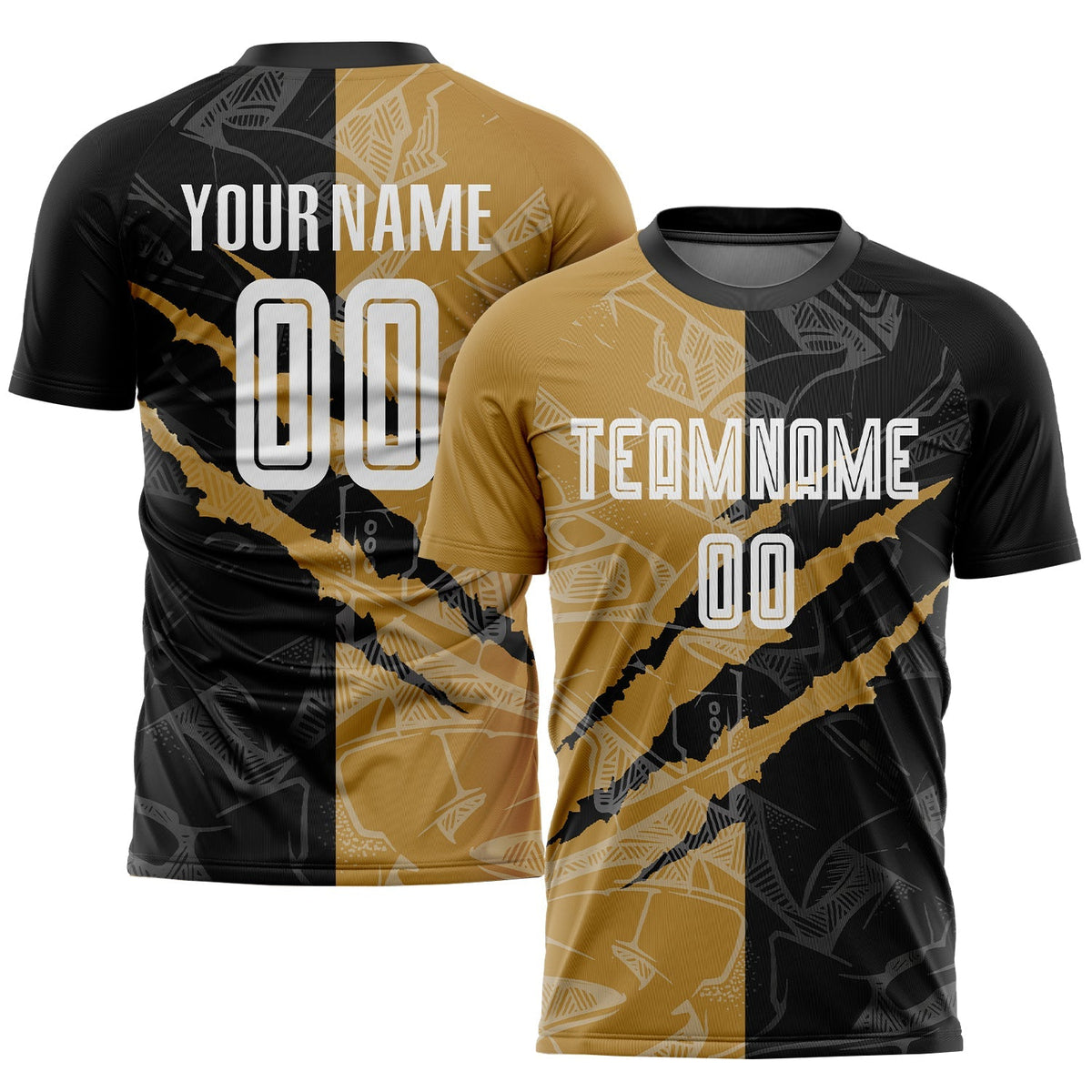 Custom Soccer Jersey - Graffiti Pattern White Black-Old product image 1