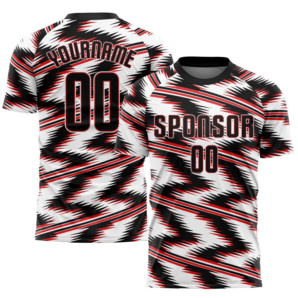Custom Soccer Jersey - White Black-Red Sublimation Uniform product image 1