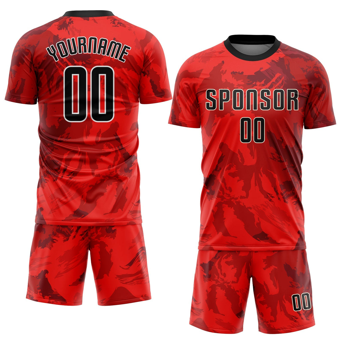 Custom Soccer Jersey - Red Black-White Sublimation Uniform product image 2