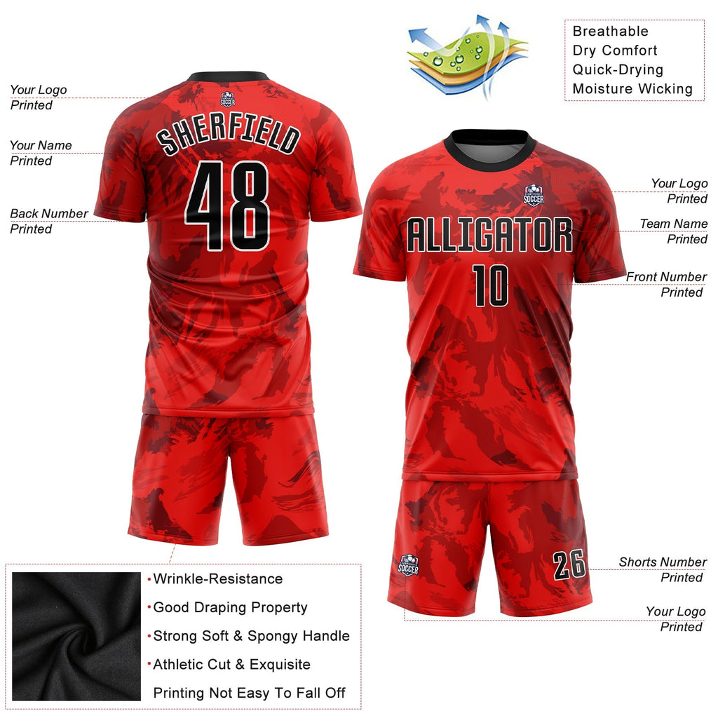 Custom Soccer Jersey - Red Black-White Sublimation Uniform product image 3