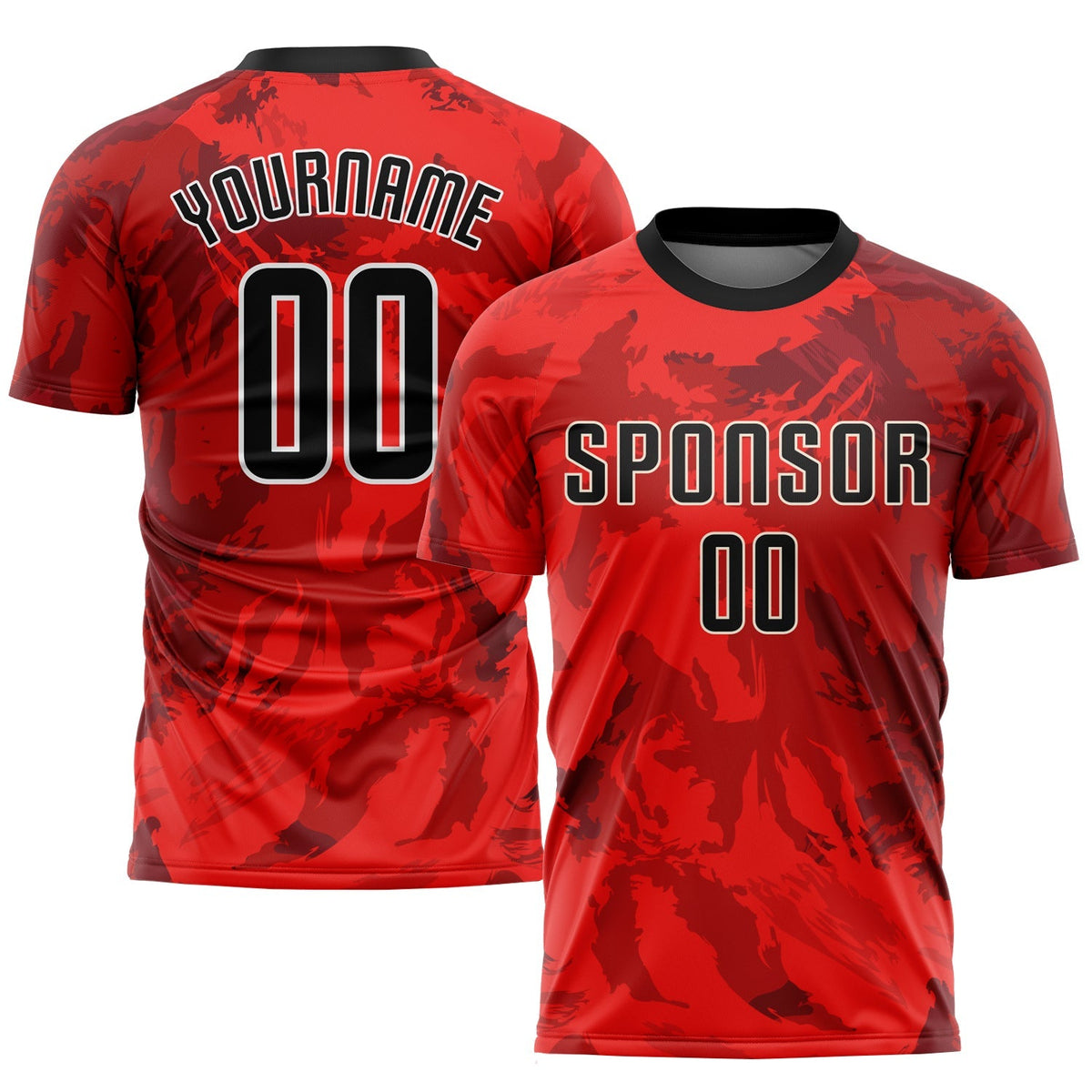 Custom Soccer Jersey - Red Black-White Sublimation Uniform product image 1