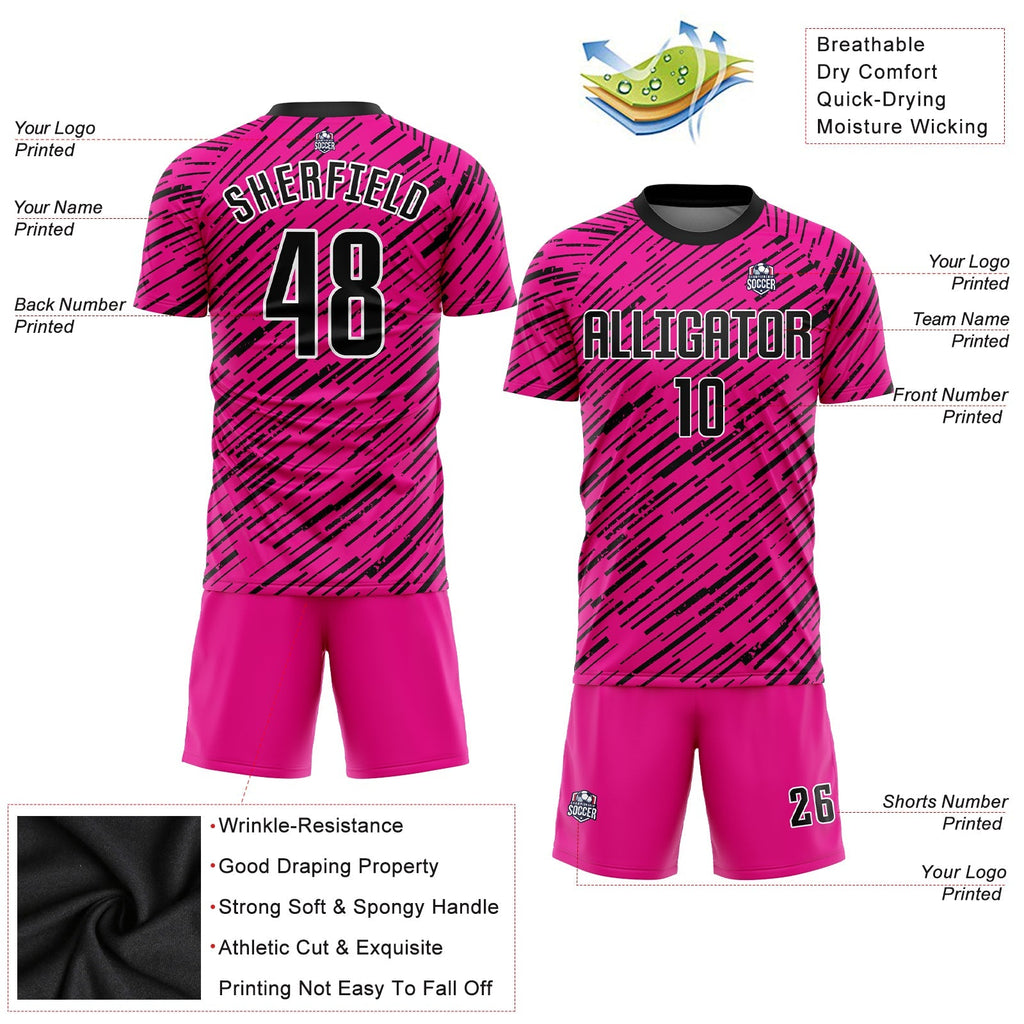 Custom Soccer Jersey - Pink Black-White Sublimation Uniform product image 6