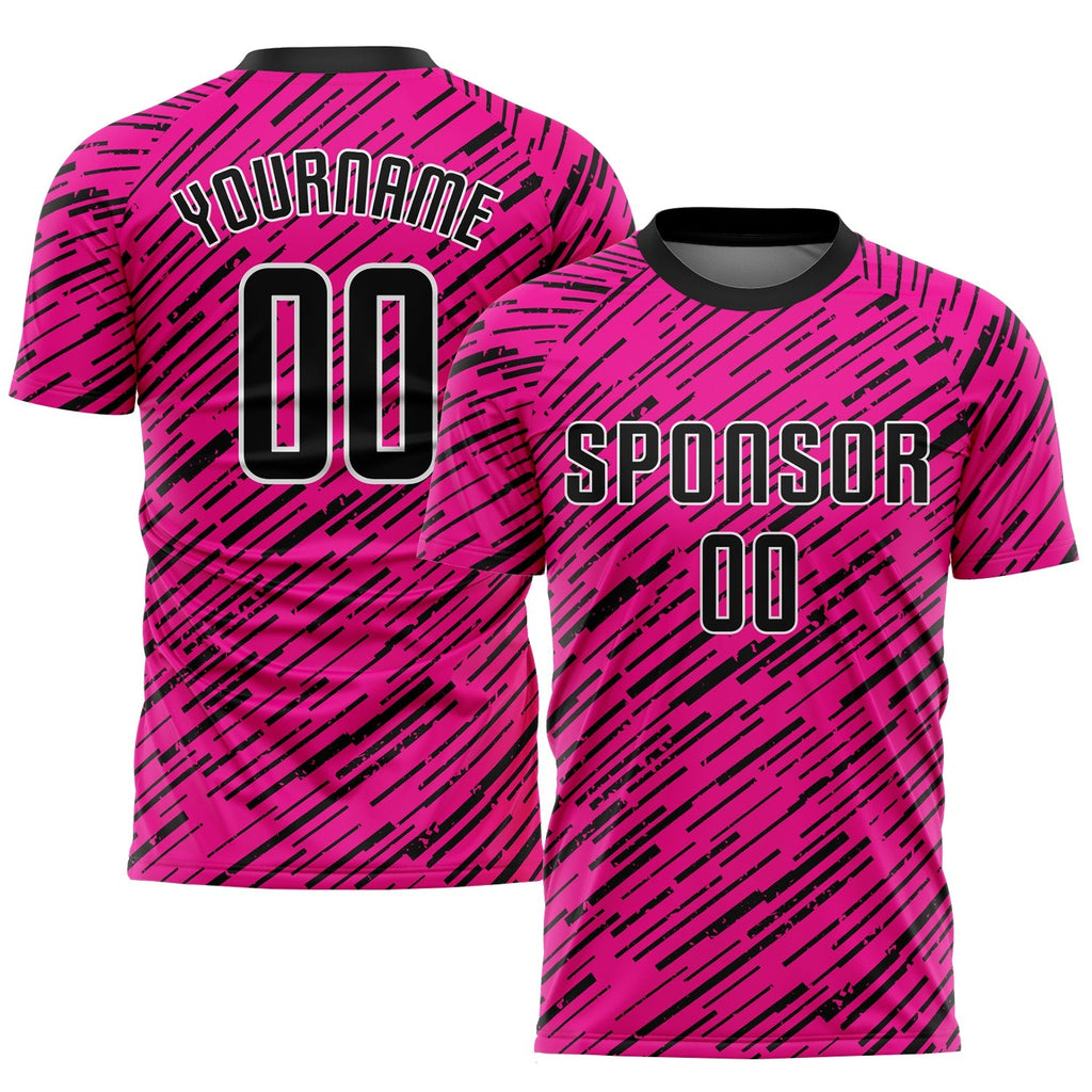 Custom Soccer Jersey - Pink Black-White Sublimation Uniform product image 1