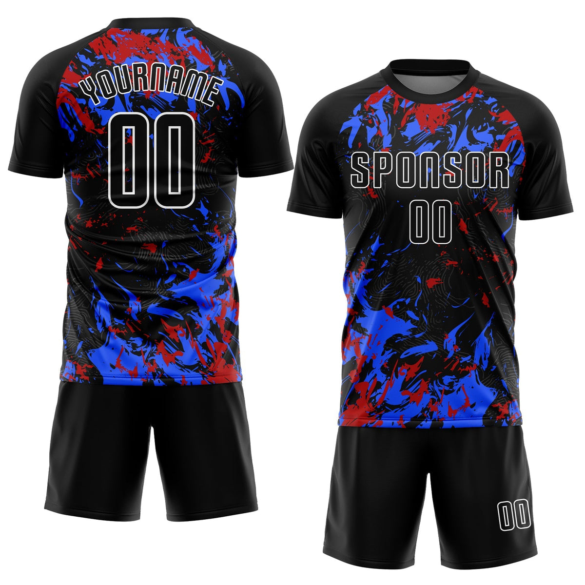 Custom Soccer Jersey - Black Royal-Red Sublimation Uniform product image 2
