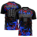 Custom Soccer Jersey - Black Royal-Red Sublimation Uniform product image 1