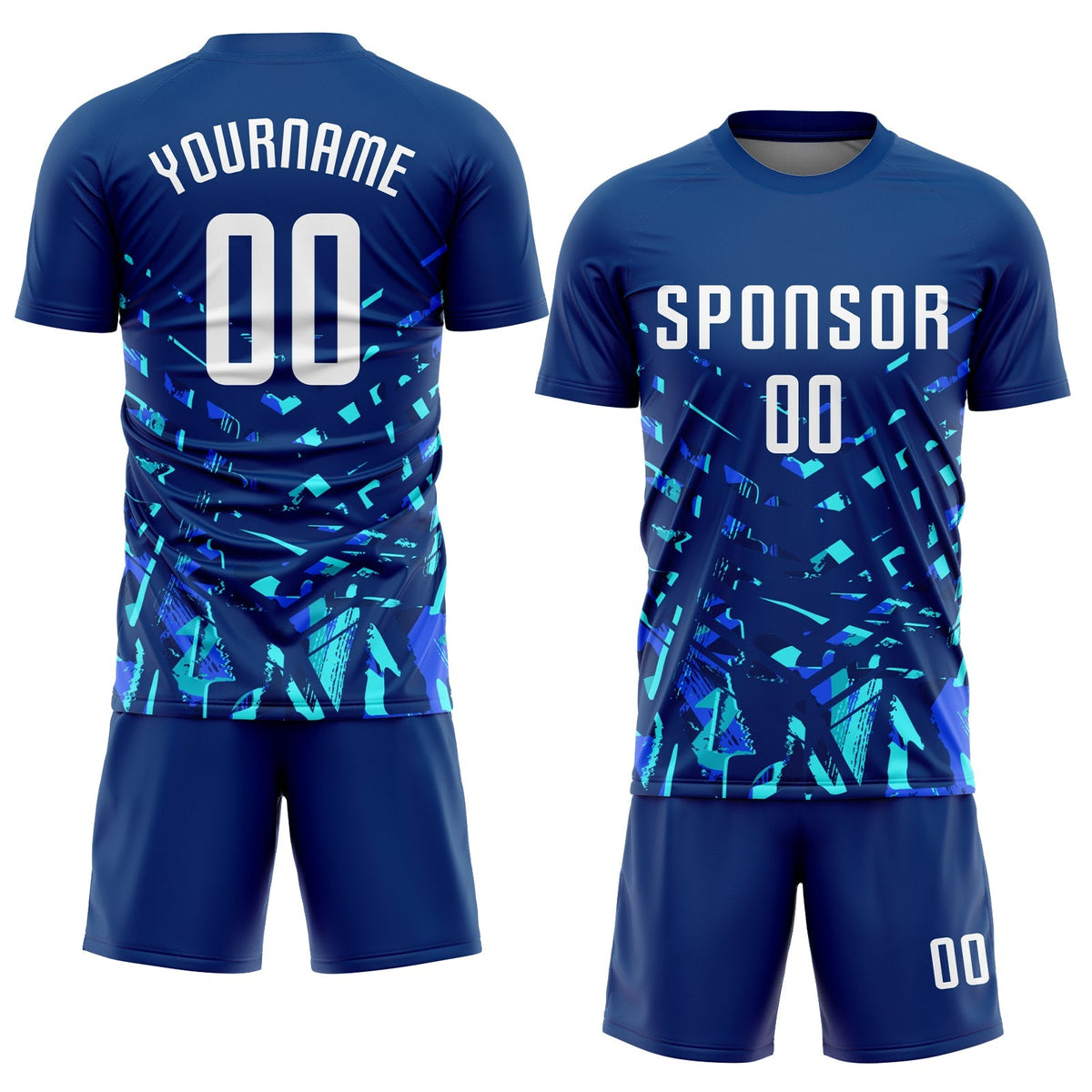 Custom Soccer Jersey - Royal White-Lakes Blue Sublimation product image 2