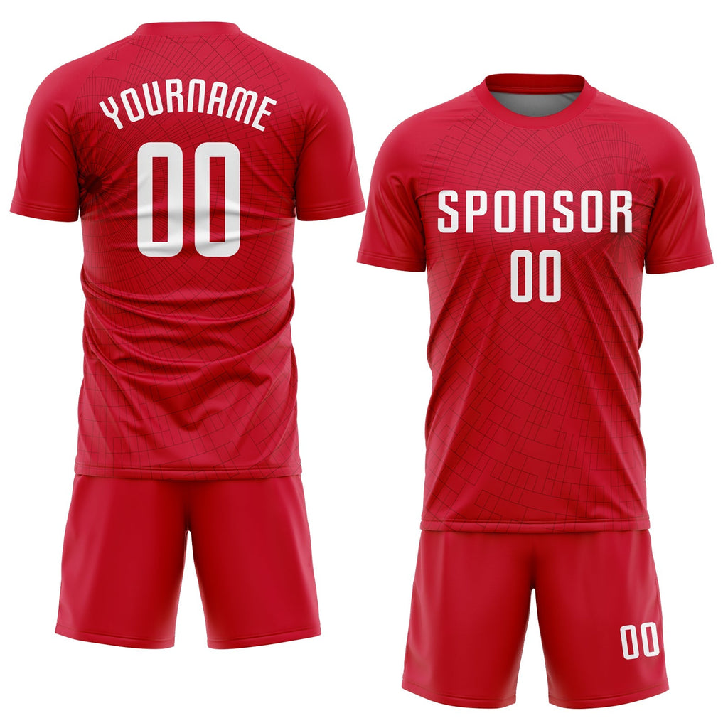 Custom Soccer Jersey - Red White Sublimation Uniform product image 2