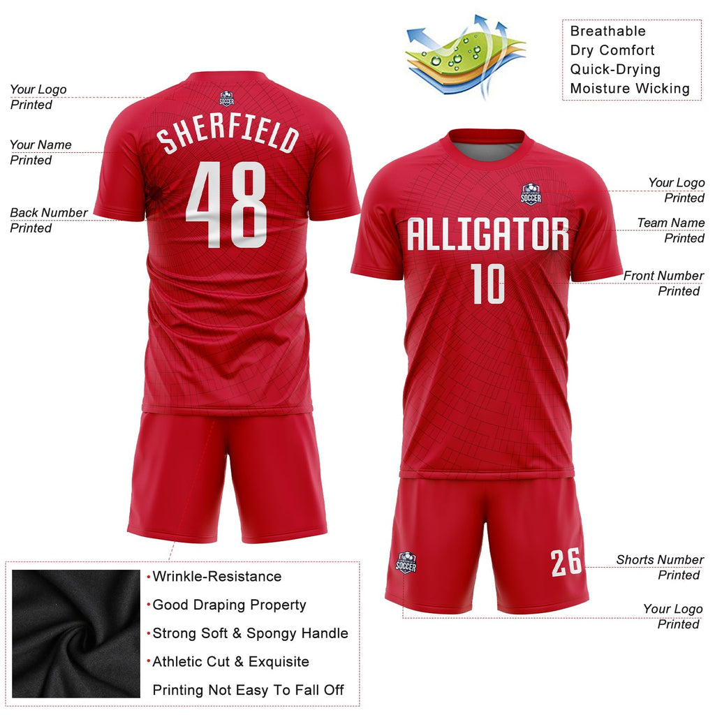 Custom Soccer Jersey - Red White Sublimation Uniform product image 4