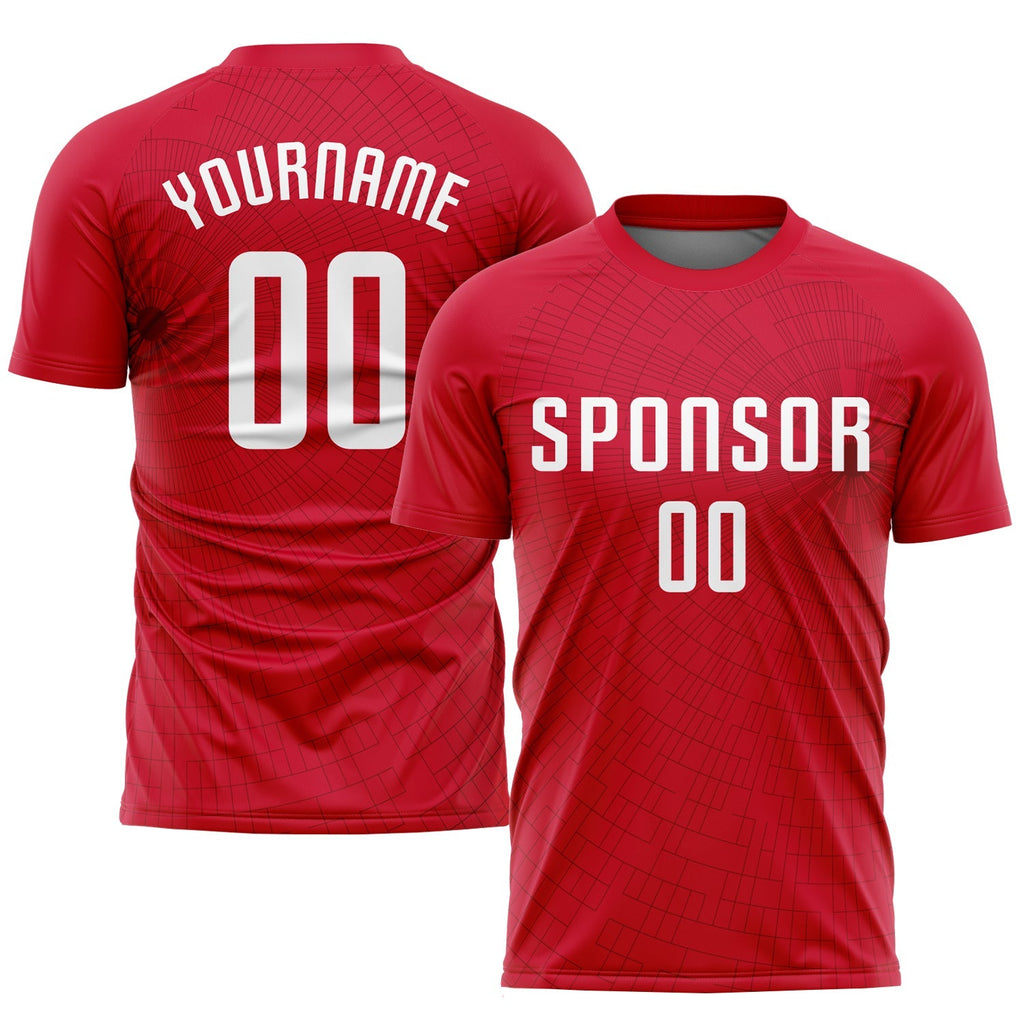Custom Soccer Jersey - Red White Sublimation Uniform product image 1