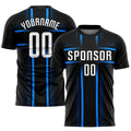 Custom Soccer Jersey - Black White-Light Blue Sublimation product image 1