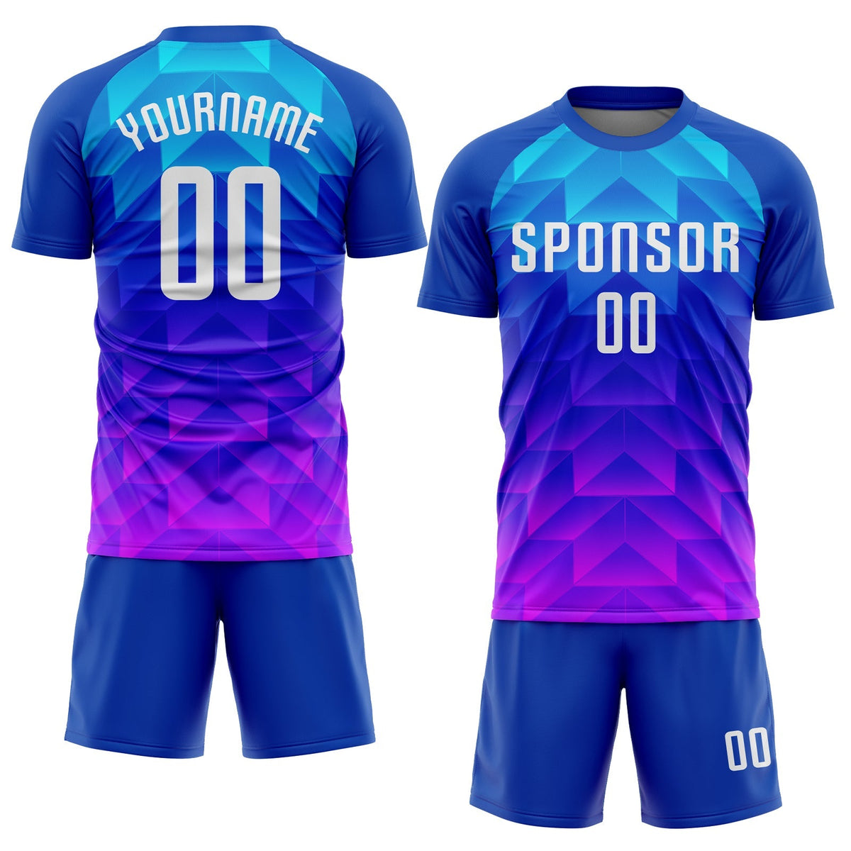 Custom Soccer Jersey - Royal White Light Blue-Hot Pink product image 2