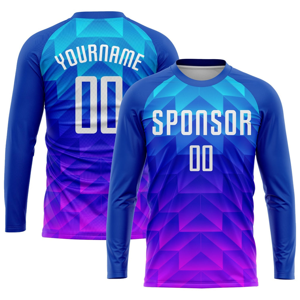 Custom Soccer Jersey - Royal White Light Blue-Hot Pink product image 3