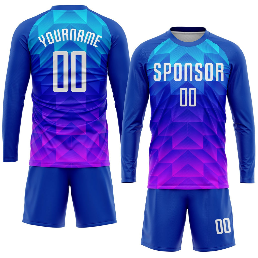 Custom Soccer Jersey - Royal White Light Blue-Hot Pink product image 4