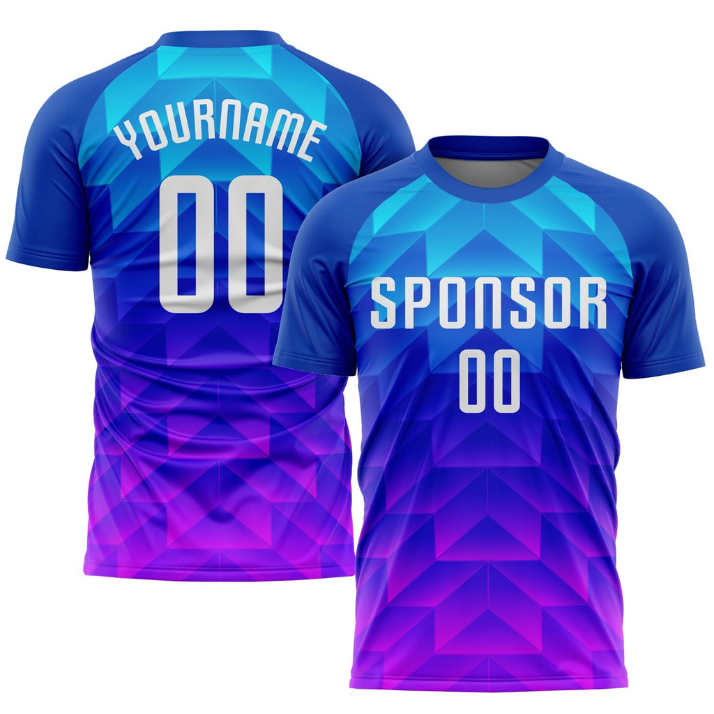 Custom Soccer Jersey - Royal White Light Blue-Hot Pink product image 1