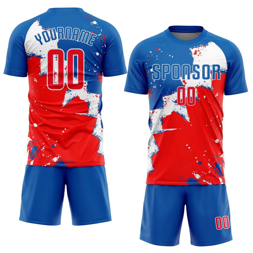 Custom Soccer Jersey - Royal Red-White Sublimation Uniform product image 2