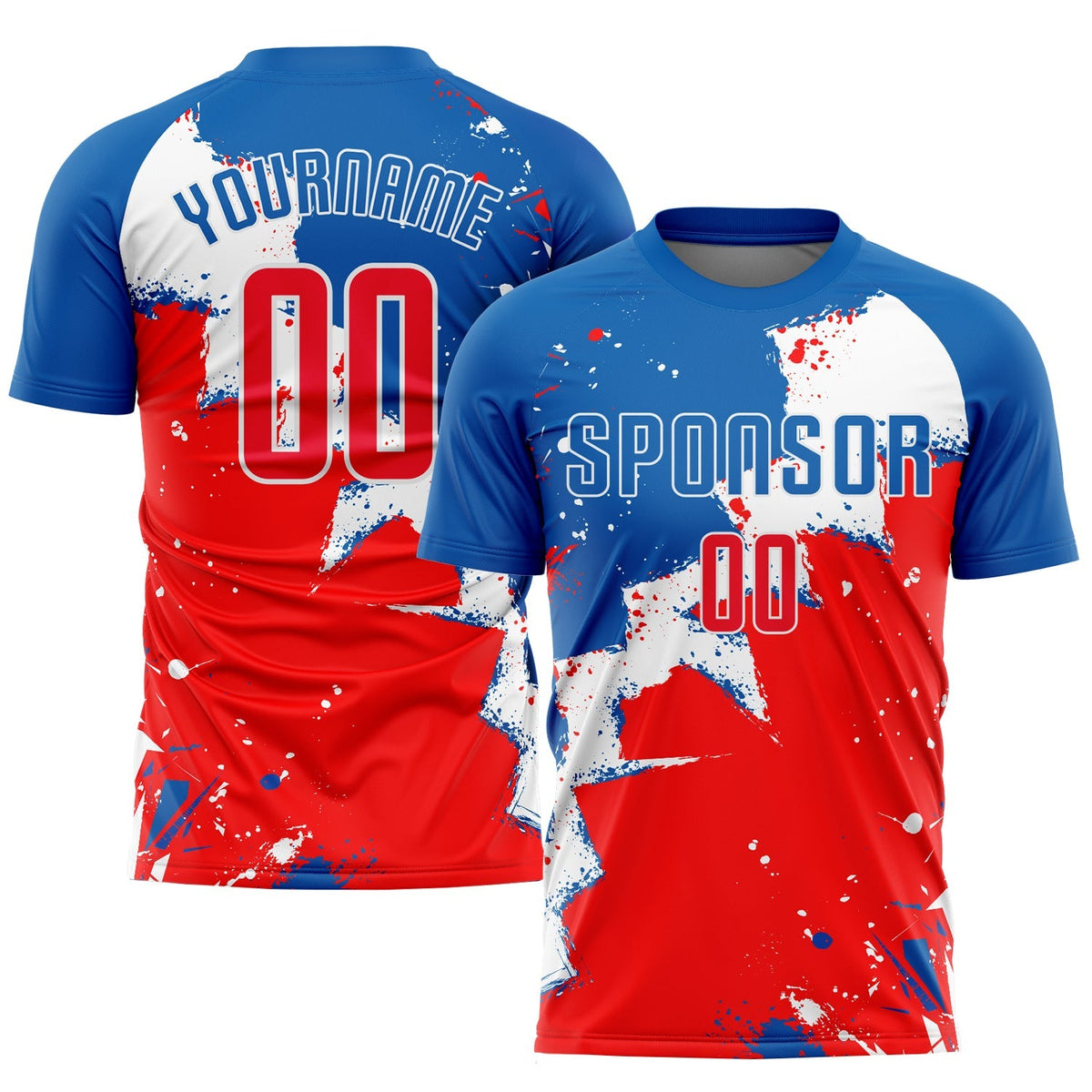 Custom Soccer Jersey - Royal Red-White Sublimation Uniform product image 1