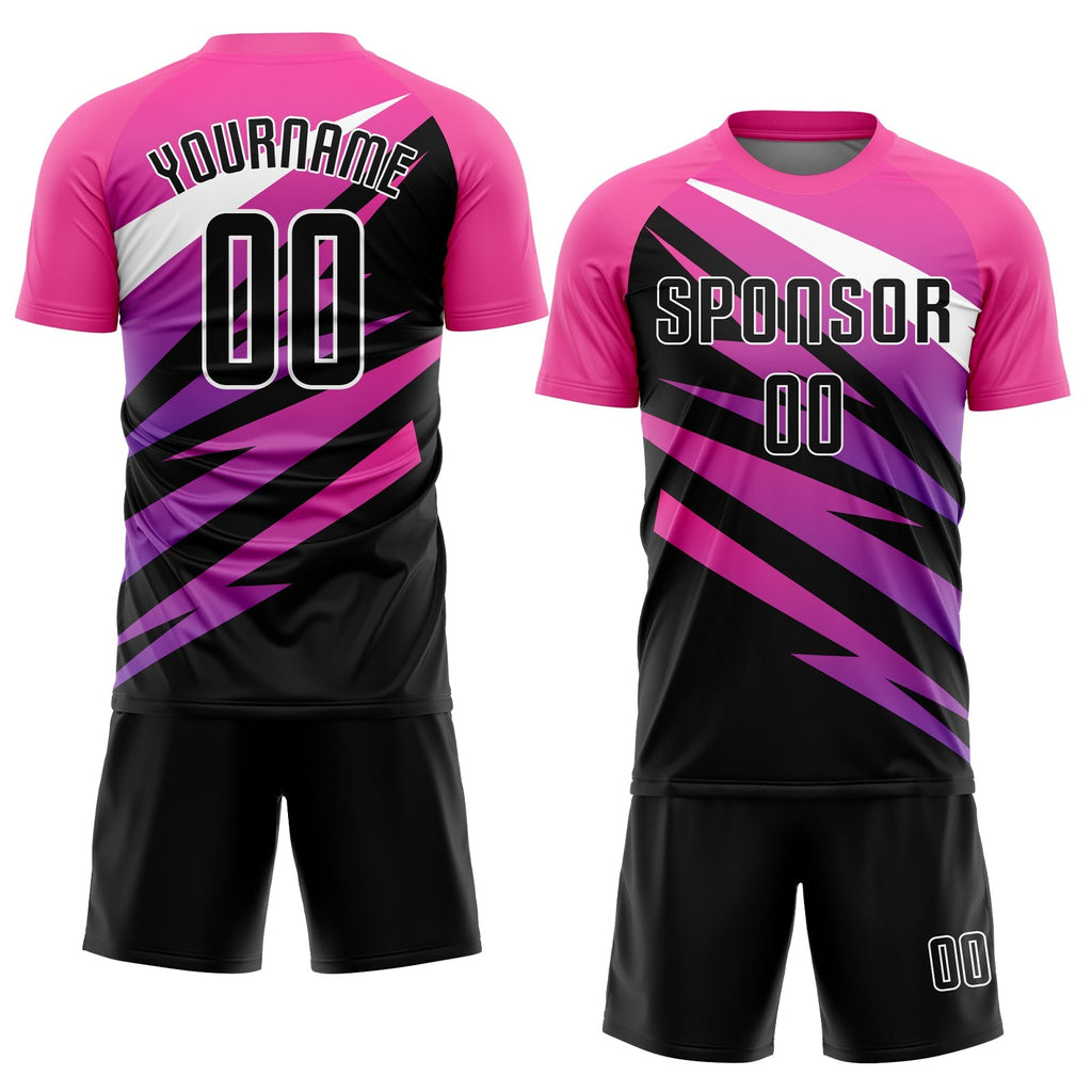 Custom Soccer Jersey - Pink Black-White Sublimation Uniform product image 2