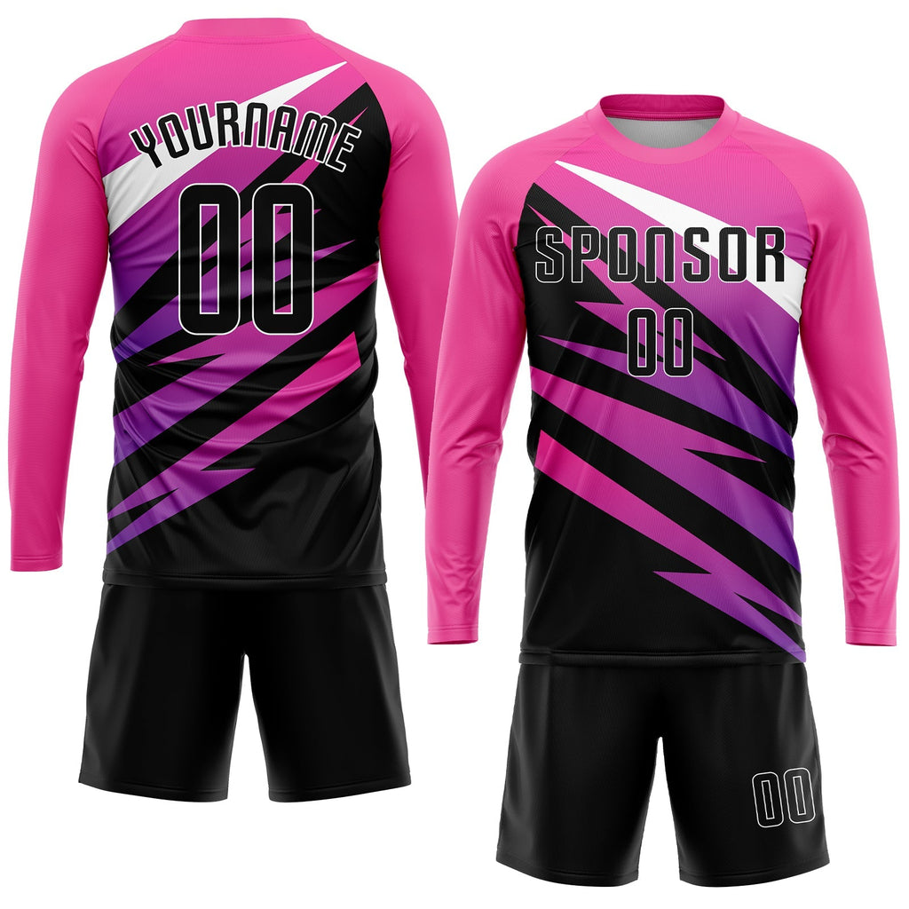 Custom Soccer Jersey - Pink Black-White Sublimation Uniform product image 4