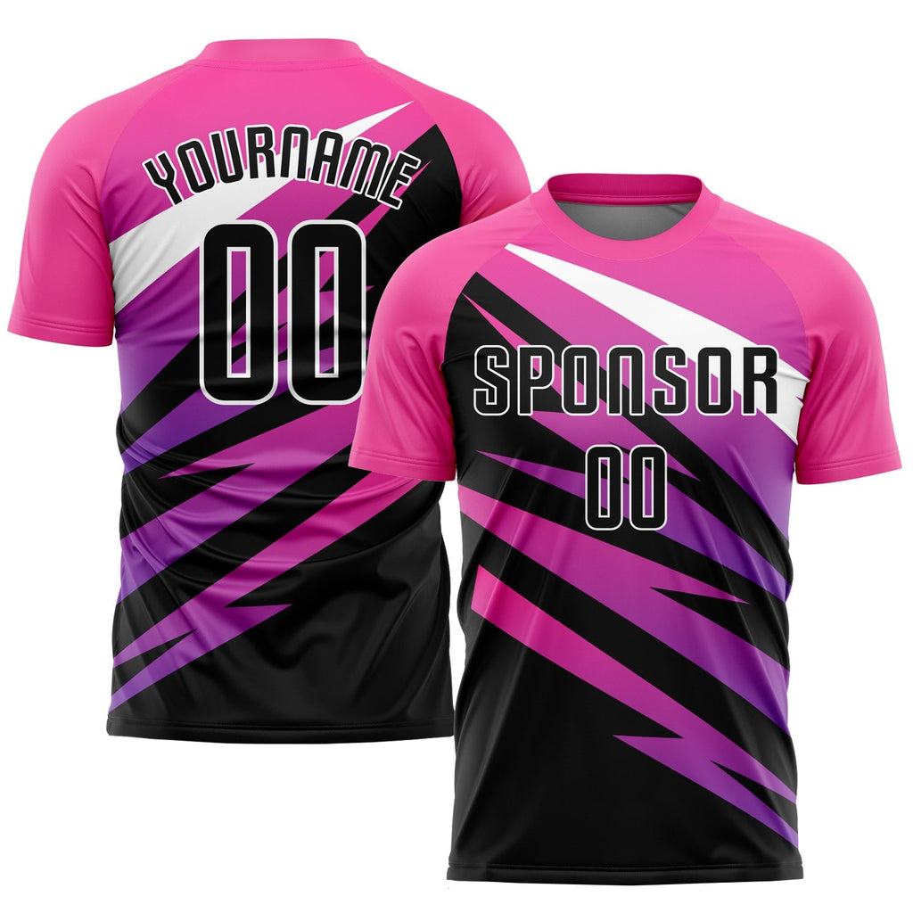 Custom Soccer Jersey - Pink Black-White Sublimation Uniform product image 1