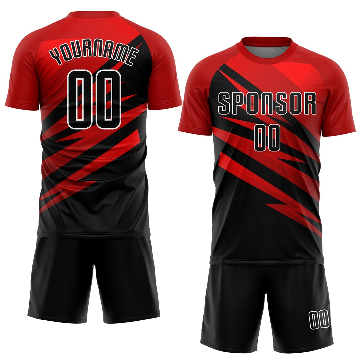 Custom Soccer Jersey - Red Black-White Sublimation Uniform product image 2