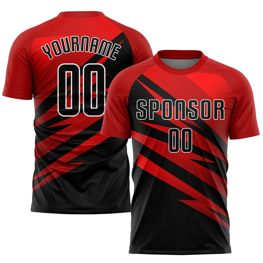 Custom Soccer Jersey - Red Black-White Sublimation Uniform product image 1