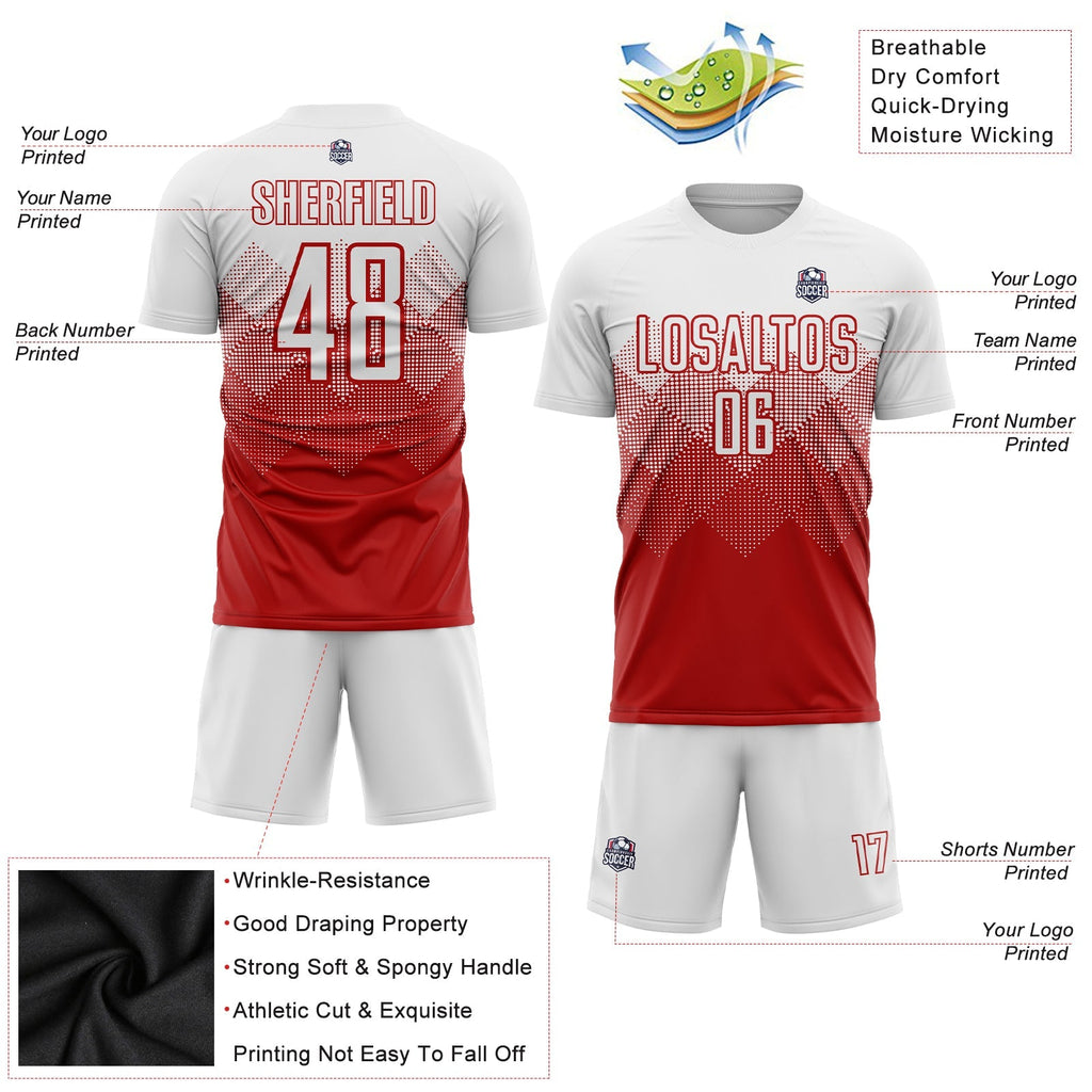 Custom Soccer Jersey - Red White Sublimation Uniform product image 3