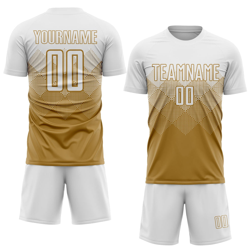 Custom Soccer Jersey - Old Gold White Sublimation Uniform product image 2