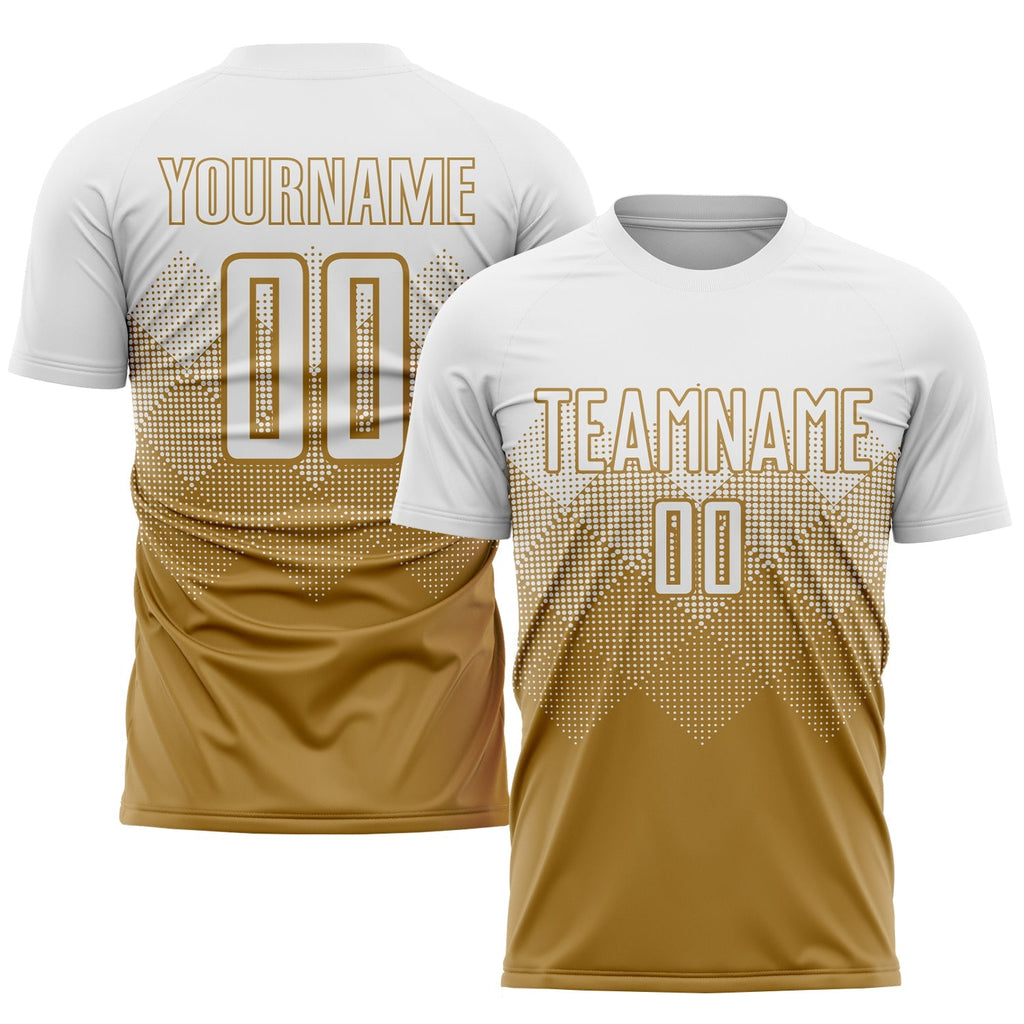 Custom Soccer Jersey - Old Gold White Sublimation Uniform product image 1
