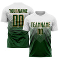 Custom Soccer Jersey - White Green-Old Gold Sublimation product image 1