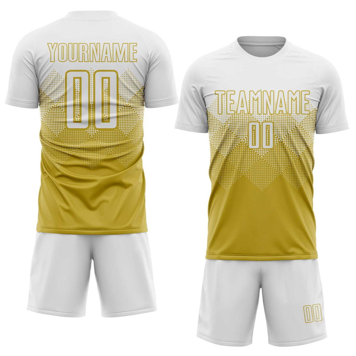 Custom Soccer Jersey - Old Gold White Sublimation Uniform product image 2