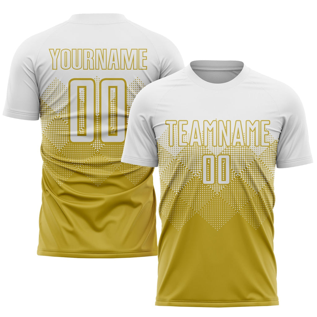 Custom Soccer Jersey - Old Gold White Sublimation Uniform product image 1
