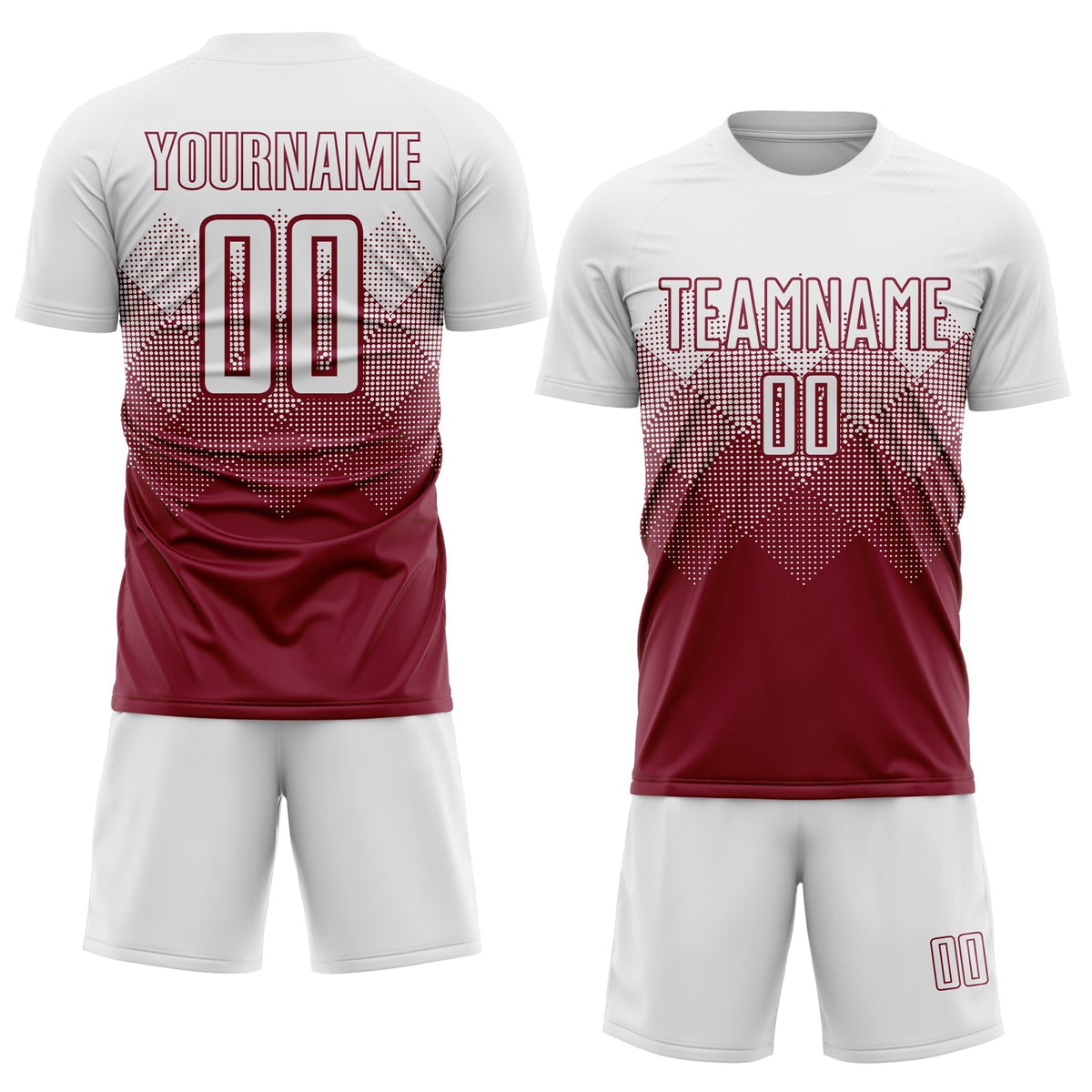 Custom Soccer Jersey - Crimson White Sublimation Uniform product image 2