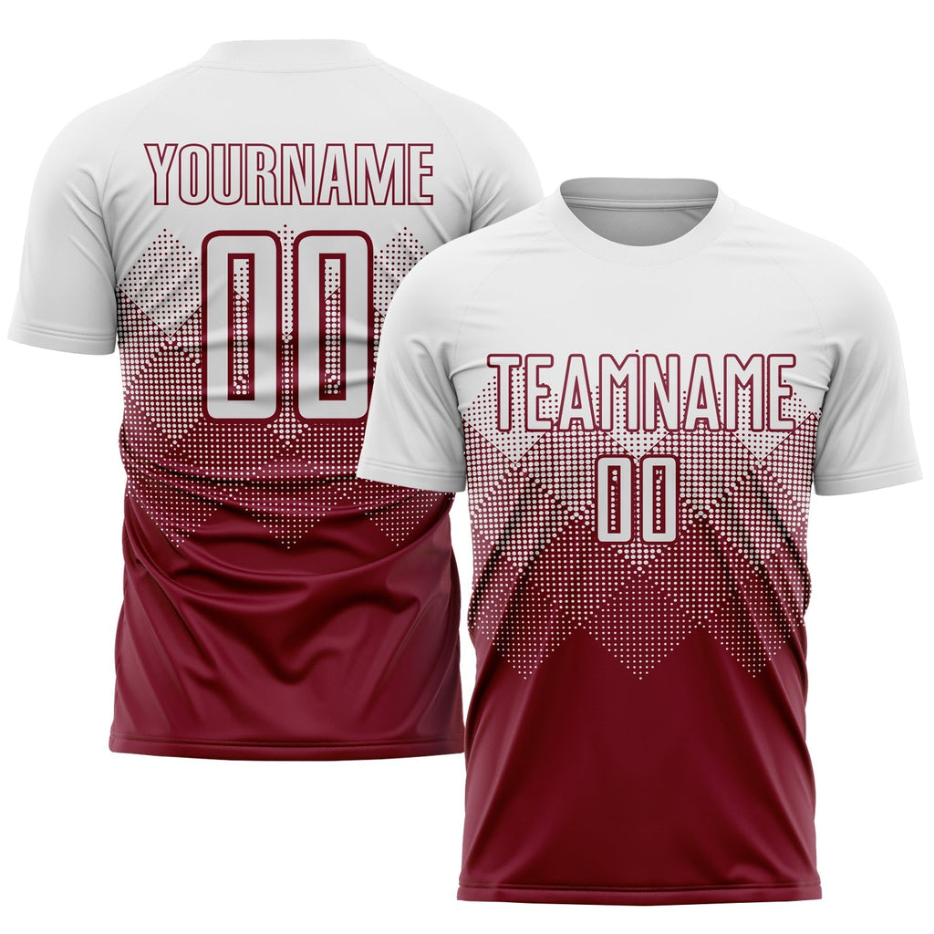 Custom Soccer Jersey - Crimson White Sublimation Uniform product image 1