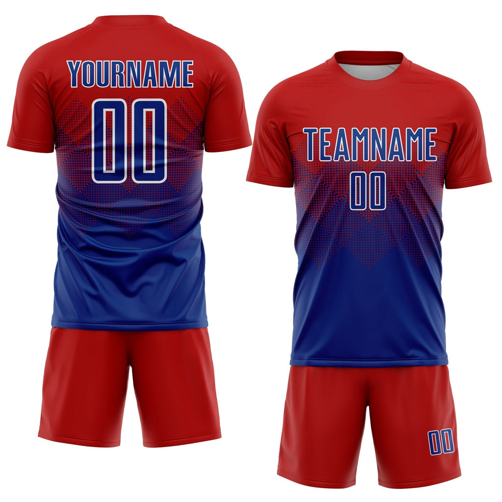 Custom Soccer Jersey - Red Royal-White Sublimation Uniform product image 2