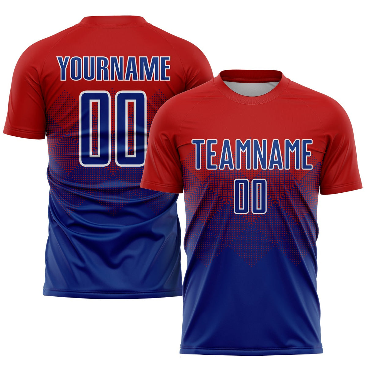 Custom Soccer Jersey - Red Royal-White Sublimation Uniform product image 1