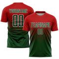 Custom Soccer Jersey - Red Green-White Sublimation Uniform product image 1