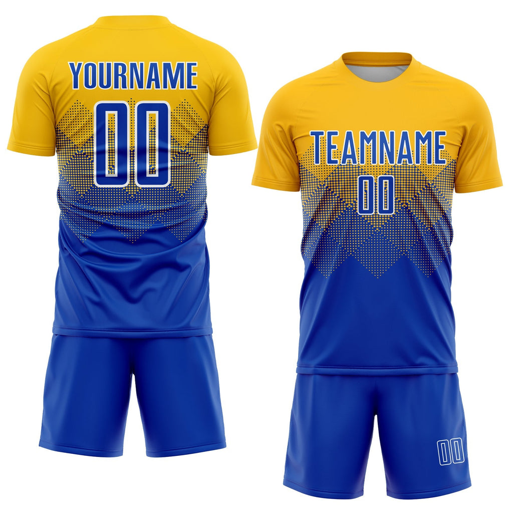 Custom Soccer Jersey - Gold Royal-White Sublimation Uniform product image 2