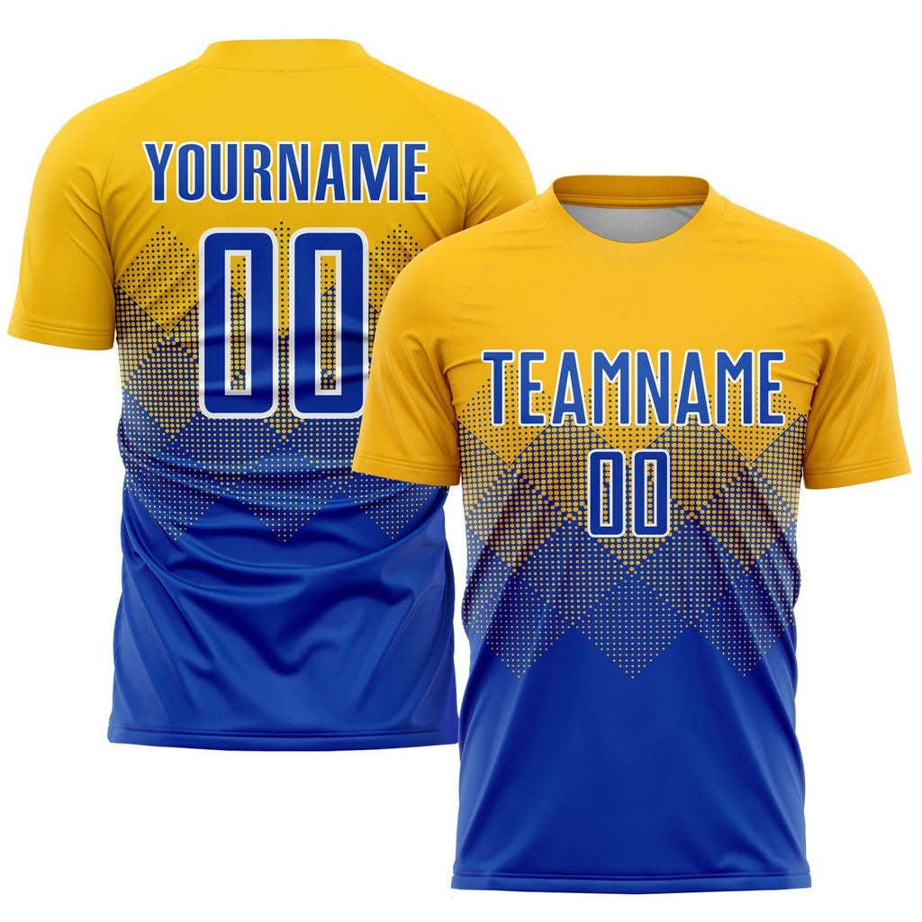 Custom Soccer Jersey - Gold Royal-White Sublimation Uniform product image 1