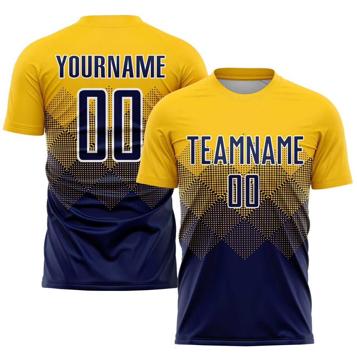 Custom Soccer Jersey - Gold Navy-White Sublimation Uniform product image 1