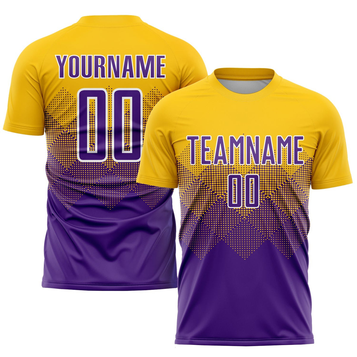 Custom Soccer Jersey - Gold Purple-White Sublimation Uniform product image 1