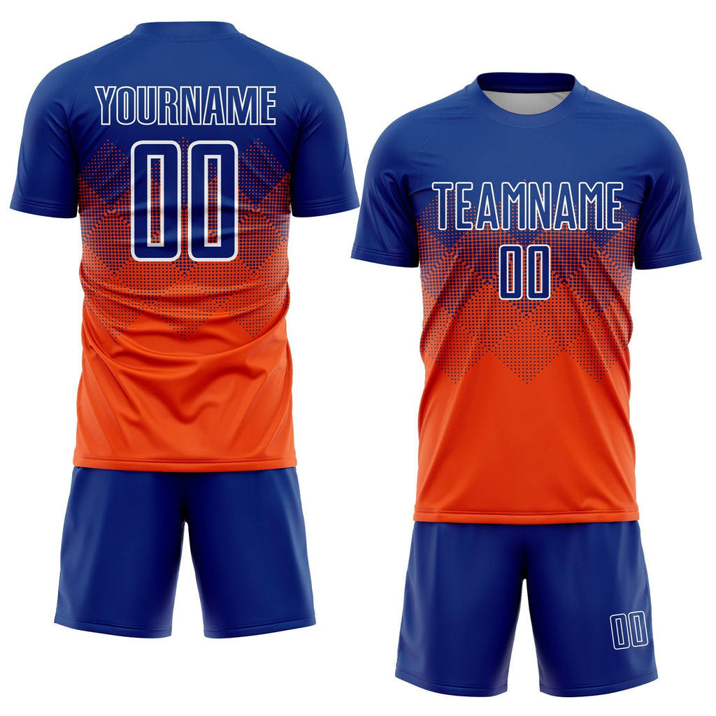 Custom Soccer Jersey - Orange Royal-White Sublimation product image 2