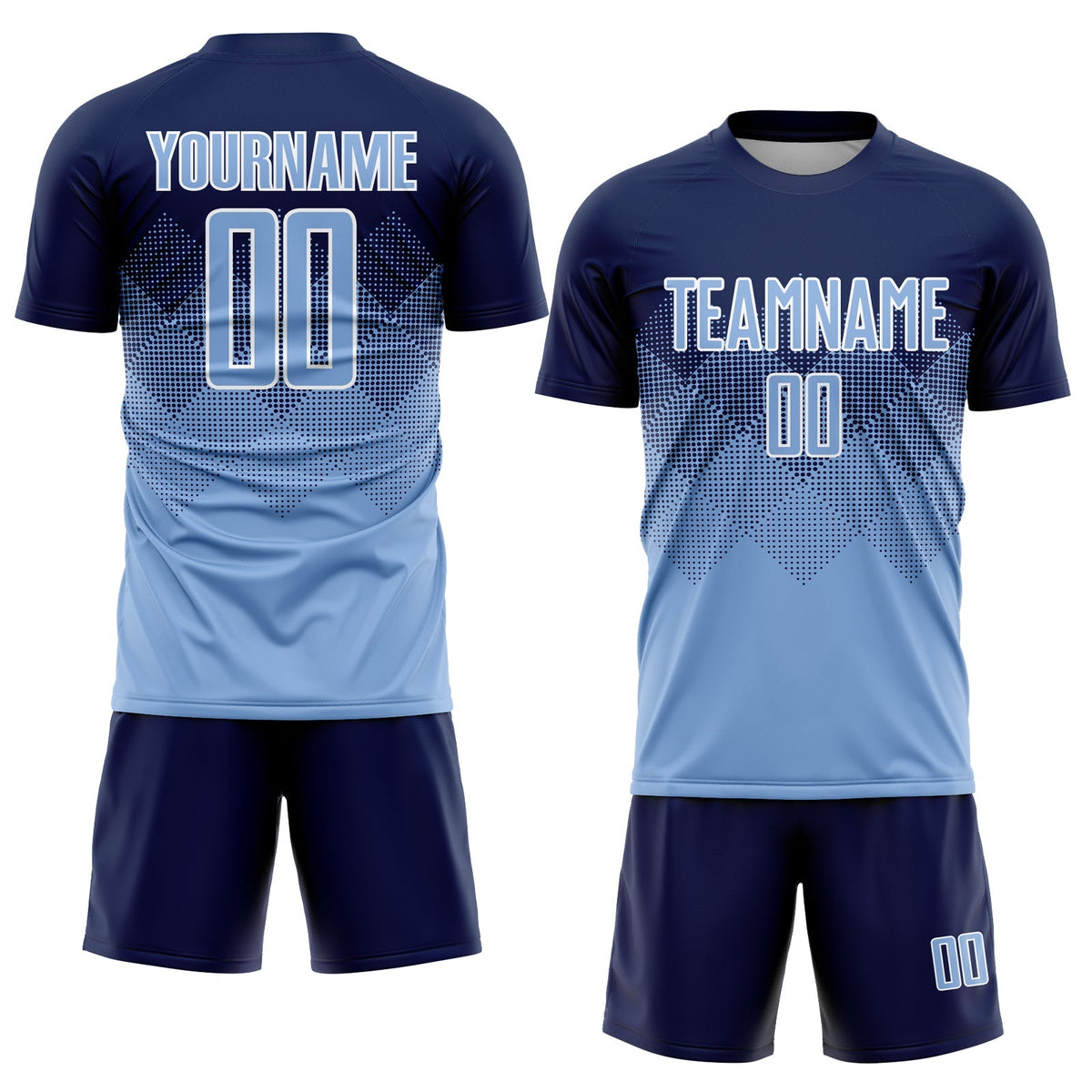 Custom Soccer Jersey - Navy Light Blue-White Sublimation product image 2