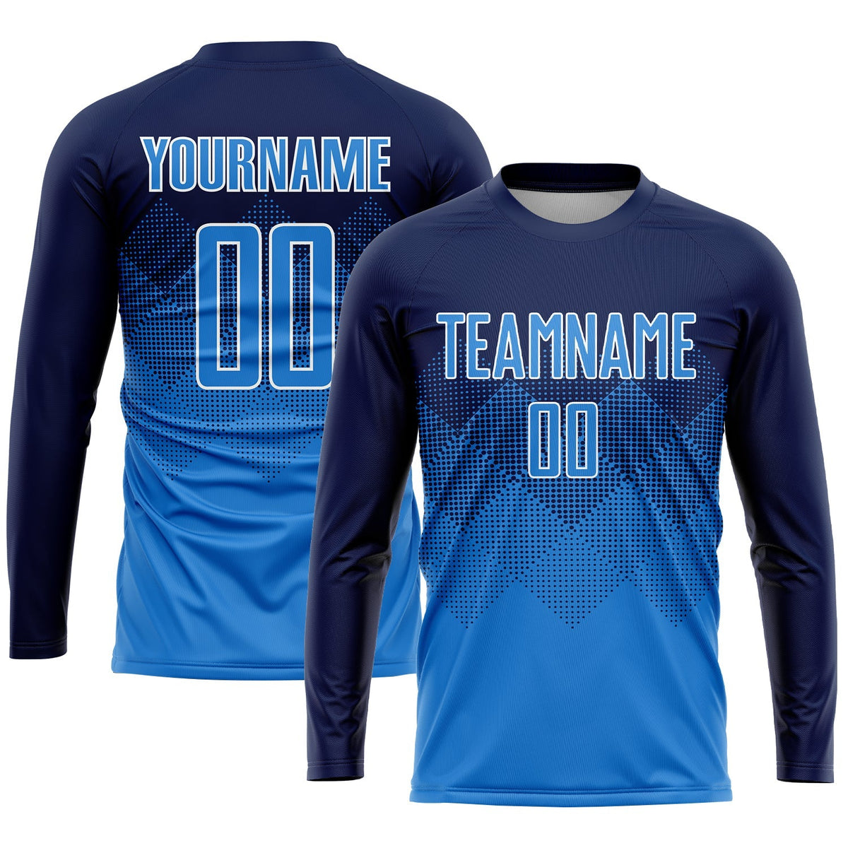 Custom Soccer Jersey - Navy Powder Blue-White Sublimation product image 3